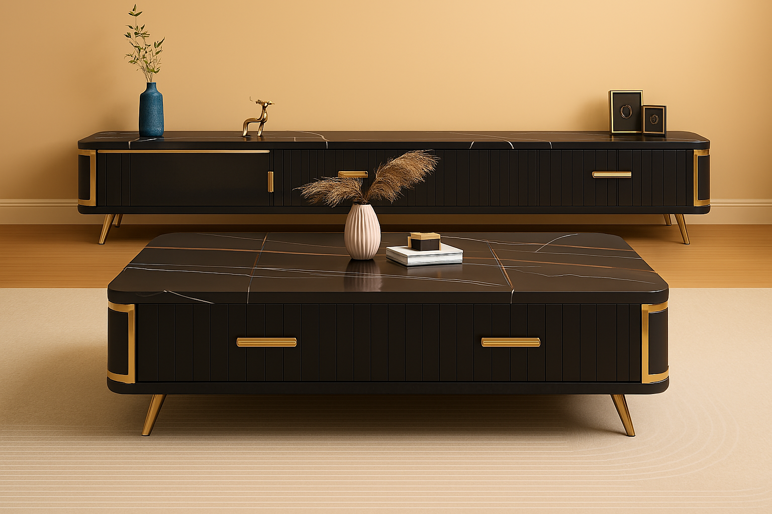 Ensemble table + meuble tv